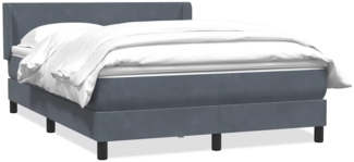 vidaXL Boxspringbett mit Matratze Dunkelgrau 140x210 cm Samt 3317944