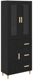 vidaXL Highboard Schwarz Eichen-Optik 69,5 x 34 x 180 cm Holzwerkstoff 3416223