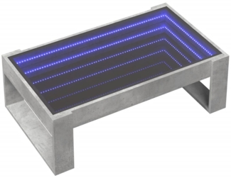 vidaXL Couchtisch mit Infinity-LED Betongrau 90x53x30 cm 847640