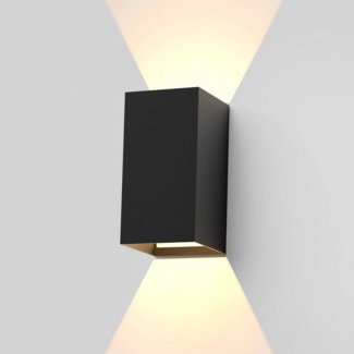 ZMH LED Wandleuchte Wandlampe Innen - Up Down Schwarz LED Außenlampe 5W Schlafzimmer, Energieeffizient, LED fest integriert, 3000K Warmweiß