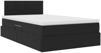 vidaXL Bett mit LED-Lichtleisten Schwarz 120x200 cm Samt 3371387