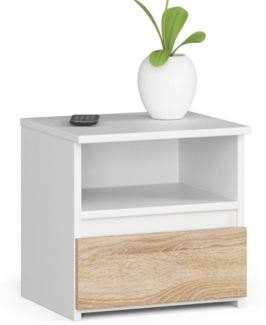 Home Collective Kommode 40 cm breit Holz Highboard Sideboard für Flur Schlafzimmer Wohnzimmer (Mehrzweckschrank Schrank schmal Kommode Schlafzimmer mit Schubladen), Kinderzimmer Organizer, 40 cm hoch mit 1 Schublade weiß-sonoma