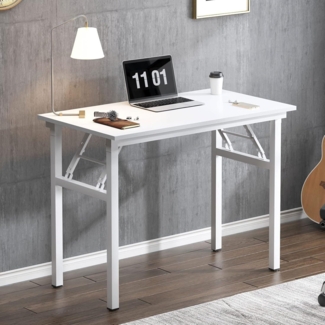 Kleiner Klapptisch 80x40cm Weiß PC-Schreibtisch Home Office Eckschreibtisch