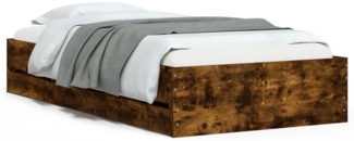 vidaXL Bettgestell mit Schubladen Räuchereiche 75x190 cm Holzwerkstoff 3207333