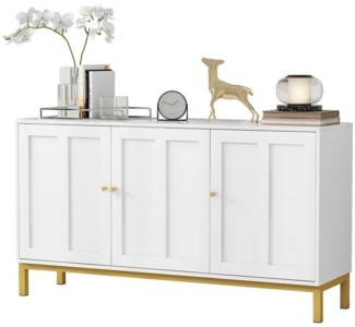 Yorbay Sideboard Stilvolles elegantes 3-türiges Beistellschrank, mit Marmor-Tischplatte für Küche, Wohnzimmer und Esszimmer