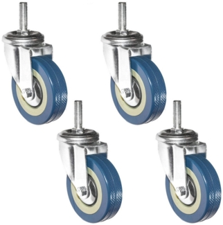 eyepower Schwerlastrolle 75mm - 4er Set Schwerlast Möbelrolle M10 - Transportrolle harte Böden, Lenkrolle für Pflanzkübel und Gartenmöbel - Rolle für Schirmständer