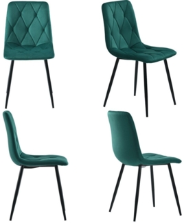 i@home Esszimmerstuhl 4er-Set Polsterstuhl Design Stuhl,Twill Samt Esszimmerstuhl (Bis 150 kg belastbar, 4 St), Küchenstuhl mit Rückenlehne,Sitzfläche aus Samt