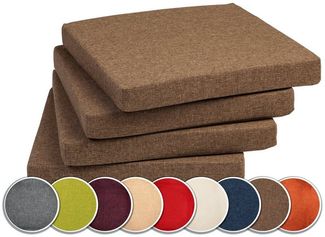 sunnypillow Stuhlkissen 4er Set Kissen 40 x 40 x 5 cm, Sitzkissen Sitzauflage für Stühle, Bänke