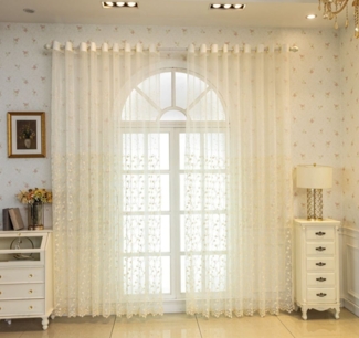 BYSURE Gardine, Ösen, transparent, Ginkgoblätter Vorhänge