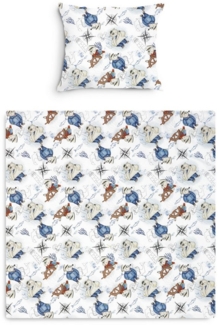 Amilian Babybettwäsche Kinderwagenset - 2tlg. Kinderbettwäsche - 80x80cm + 35x40cm, 100% Baumwolle, 2 teilig, Bettwäscheset für Kinderwagen, Wiege, Babybett - Baby Bettwäsche