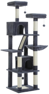 PAWZ Road Kratzbaum Kratzbaum, Großer Spielturm,6 Kratzstämme,2 Kratzbrettern, 180cm, grau, dunkelgrau, beige,rosa