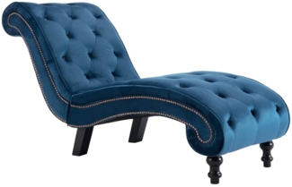 vidaXL Chaiselongue Blau Samt 248608