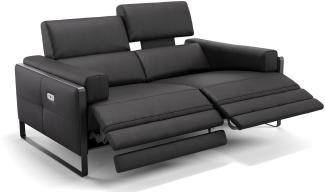 Sofanella 2-Sitzer MILO Ledercouch Ledersofa italienisch in Schwarz