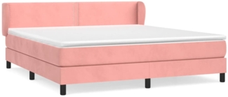 vidaXL Boxspringbett mit Matratze Rosa 160x200 cm Samt 3127444