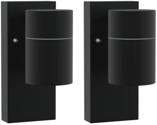 vidaXL Außenwandlampen 2 pcs Schwarz 6,5 x 10,5 x 16 cm Edelstahl 4005988