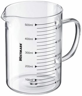 WESTMARK Messbecher aus Glas – mikrowellengeeignet, temperaturbeständig, 0,5 Liter, Glas