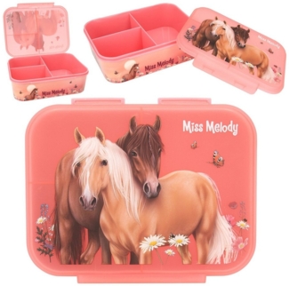 Depesche Lunchbox Pferde Miss Melody Brotdose mit Unterteilung 3 Fächer Brotbox, Kunststoff, Brotbüchse