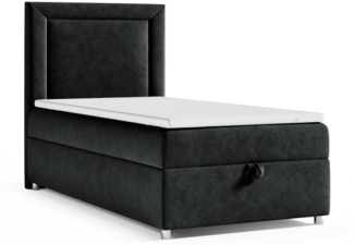 Best for Home Boxspringbett K3 SINGLE mit Bettkasten mit Lieferung (Schwarz 70x200)