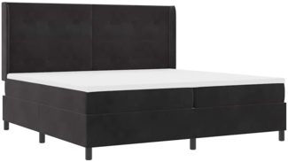 vidaXL Boxspringbett mit Kopfteil Schwarz 200 x 200 cm Samt 3342028