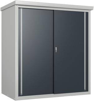 Trimetals Metall Gartenschrank Guardian D63 | Grau | 98x172x187 cm | Inkl. 2 Regalen