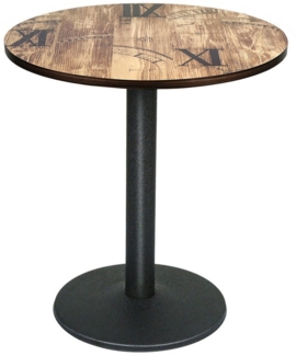 JEOBEST Bartisch Esstisch Rund, Küchentisch Esszimmertisch, Hoher Tisch, Bistrotisch mit Metallbein, Industrieller Stil, Höhe 75CM