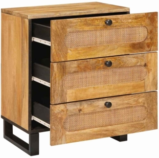 vidaXL Nachttisch Natur 50 x 33 x 60 cm Massivholz Mango 4018053