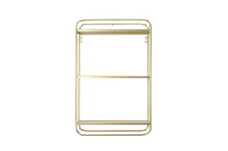 Modernes Wandregal/Bücherregal "Ilona" aus Metall, gold