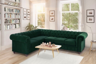 Home affaire Chesterfield-Sofa Duc Ecksofa L-Form, hochwertige Knopfheftung im Rücken, Samtoptik mit changierender Optik
