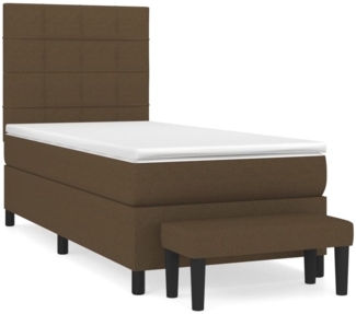 vidaXL Polsterbett mit Matratze Dunkelbraun 90x190 cm Stoff