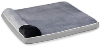 RAIKOU Hundematte Hundebett flauschig Hundematte waschbar Hundematratze mit Kissen, Velourslederimitat, waschbar,flauschig