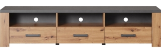 TV-Lowboard Franka / Follow , Holzwerkstoff , Grau, Schwarz, Holzfarben , 180 x 43 x 50 cm