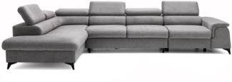 NEXT COLLECTION Ecksofa Plaza Maxi, Modernes Große sofa L-form mit Schlaffunktion und Verstellbare Kopfstützen Metallfüße, elegante einfache Form