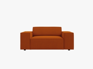 Micadoni Sessel Jodie 1-Sitzer Strukturierter Stoff Megan Terrakotta