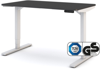 ASSMANN Elektrisch höhenverstellbarer Schreibtisch Y-Line Curved 140x70 cm Anthrazit Signalweiß 140x70 cm Metall Holz