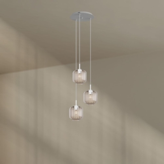 s.luce Velo 3-flammige Galerieleuchte Ø 40cm Baldachin Ø 20cm Klar, Weiß