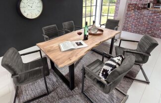 SAM® Essgruppe Quentus, Akazie massiv, mit natürlicher Baumkante und Stühlen, bis 3m