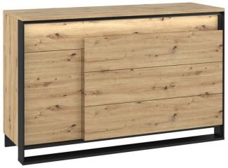 Compleo Kommode LIMA Sideboard mit 4 Schubladen, Mehrzweckschrank mit LED-Beleuchtung