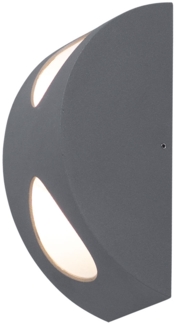 LED Außenlampe, wetterfest, 2 flammig, silber, H 19cm