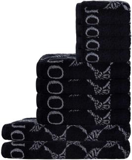 JOOP! Handtuch Set, 10-tlg - Cornflower, 2x Duschtuch, 4x Handtuch, 4x Gästetuch Schwarz Set