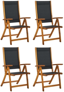 vidaXL Gartenstühle 4 Stk. Klappbar Massivholz Akazie und Textilene 3120454