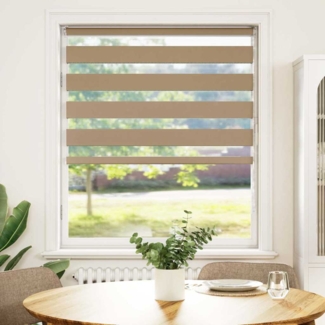 vidaXL Zebrarollo Sandbraun 110x150 cm Stoffbreite 105,9 cm Polyester 4014549