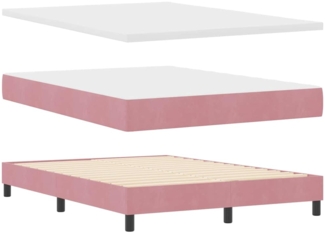 vidaXL Boxspringbett mit Matratze Dunkelgrau 80x200 cm Samt Rosa 3340345