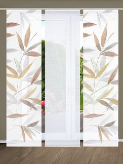 HOME WOHNIDEEN Schiebegardine HOME in green RANDOW Schiebegardine recyceltes Polyester, 245x60 cm (3 St), Paneelwagen, halbtransparent, Polyester (recycelt) Polyester