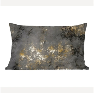 MuchoWow Dekokissen Gold - Grau - Schwarz - Vintage, Dekoration, Zierkissen, Kissen mit Füllung, 50x30 cm