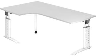 Winkeltisch US82 C-Fuß 200x120cm 90° Weiß Gestellfarbe: Weiß