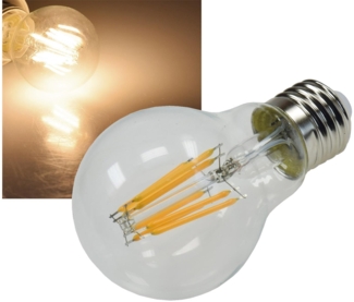 LED Glühlampe E27 "Filament G60k" klar 2700K, 970lm, 230V / 8W, warmweiß