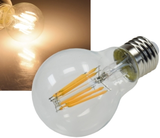 LED Glühlampe E27 "Filament G60k" klar 2700K, 970lm, 230V / 8W, warmweiß