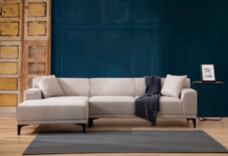 Ecksofa, 'Petra', 77 x 145 x 250, Weiß