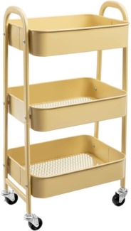 DOEWORKS Rollwagen Metall 3-Etagen Küchenwagen Melonengelb