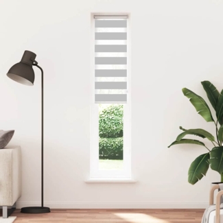 vidaXL Zebrarollo Hellgrau 40x230 cm Stoffbreite 35,9 cm Polyester 4014483
